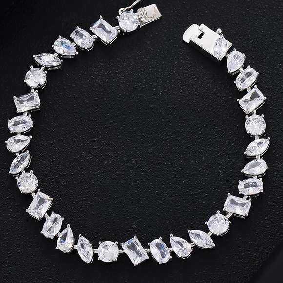 14ct Multi-Stone Tennis Bracelet - Picture 7 of 16